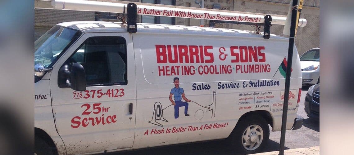 Burris and Sons service van in Chicago